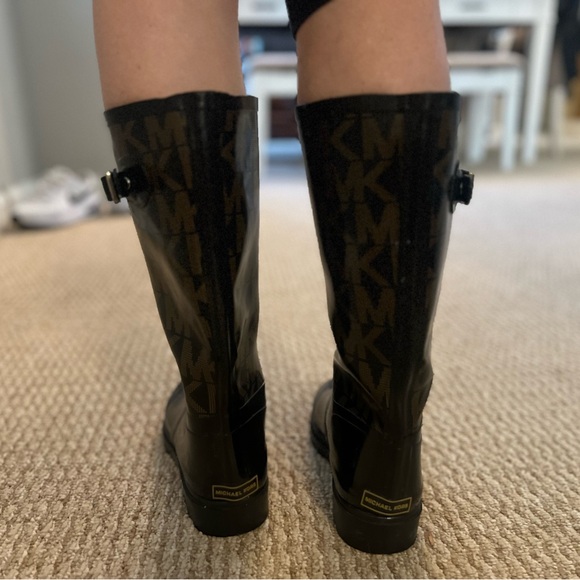Michael KORS MK Brown Rubber Winter & Rain-boots Size 7 - Picture 8 of 10